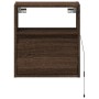 Wall-mounted TV stand with LED lights in brown oak, 41x31x45 cm. by , TV Furniture - Ref: Foro24-852325, Price: 57,49 €, Disc...