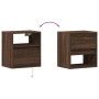 Wall-mounted TV stand with LED lights in brown oak, 41x31x45 cm. by , TV Furniture - Ref: Foro24-852325, Price: 57,49 €, Disc...