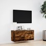 Wall-mounted TV unit with smoked oak finish and LED lights 80x31x35 cm by , TV Furniture - Ref: Foro24-852359, Price: 68,12 €...