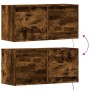 Wall-mounted TV unit with smoked oak finish and LED lights 80x31x35 cm by , TV Furniture - Ref: Foro24-852359, Price: 68,12 €...