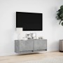 Mueble de TV de pared con luces LED gris hormigón 100x31x35 cm de , Muebles TV - Ref: Foro24-852365, Precio: 75,79 €, Descuen...