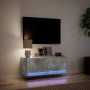 Mueble de TV de pared con luces LED gris hormigón 100x31x35 cm de , Muebles TV - Ref: Foro24-852365, Precio: 75,99 €, Descuen...