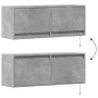 Mueble de TV de pared con luces LED gris hormigón 100x31x35 cm de , Muebles TV - Ref: Foro24-852365, Precio: 75,79 €, Descuen...