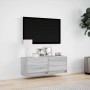 Wall-mounted TV stand with LED lights in Sonoma gray, 100x31x35 cm by , TV Furniture - Ref: Foro24-852367, Price: 78,27 €, Di...