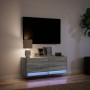 Wall-mounted TV stand with LED lights in Sonoma gray, 100x31x35 cm by , TV Furniture - Ref: Foro24-852367, Price: 78,27 €, Di...