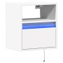 Wall-mounted bedside table with white LED lights by , Nightstands - Ref: Foro24-3307975, Price: 57,49 €, Discount: %