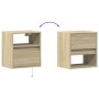 Wall-mounted bedside tables with LED lights, 2 units Sonoma oak. by , Nightstands - Ref: Foro24-3307980, Price: 98,86 €, Disc...