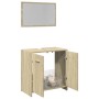 Set de muebles de baño 2 pzas madera contrachapada roble Sonoma de , Muebles de baño - Ref: Foro24-849605, Precio: 66,39 €, D...