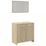 Set de muebles de baño 2 pzas madera contrachapada roble Sonoma de , Muebles de baño - Ref: Foro24-849605, Precio: 66,39 €, D...