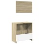 Set de muebles de baño 2 pzas madera contrachapada roble Sonoma de , Muebles de baño - Ref: Foro24-849605, Precio: 66,39 €, D...