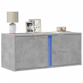 Mueble de TV de pared con luces LED gris hormigón 80x31x35 cm de , Muebles TV - Ref: Foro24-852260, Precio: 56,99 €, Descuent...