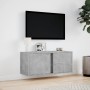 Mueble de TV de pared con luces LED gris hormigón 80x31x35 cm de , Muebles TV - Ref: Foro24-852260, Precio: 56,91 €, Descuent...