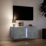 Mueble de TV de pared con luces LED gris hormigón 80x31x35 cm de , Muebles TV - Ref: Foro24-852260, Precio: 56,91 €, Descuent...