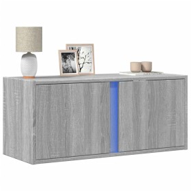 Mueble de TV de pared con luces LED gris Sonoma 80x31x35 cm de , Muebles TV - Ref: Foro24-852262, Precio: 58,99 €, Descuento: %