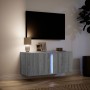 Wall-mounted TV stand with LED lights in Sonoma gray, 80x31x35 cm by , TV Furniture - Ref: Foro24-852262, Price: 58,62 €, Dis...