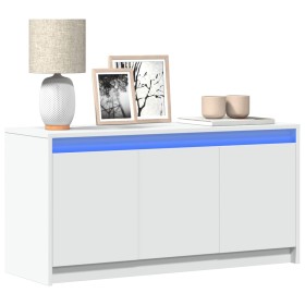 TV stand with LED lights, engineered wood, white, 100x34x50 cm by , TV Furniture - Ref: Foro24-852208, Price: 88,94 €, Discou...