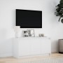 TV stand with LED lights, engineered wood, white, 100x34x50 cm by , TV Furniture - Ref: Foro24-852208, Price: 88,94 €, Discou...