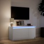 TV stand with LED lights, engineered wood, white, 100x34x50 cm by , TV Furniture - Ref: Foro24-852208, Price: 88,94 €, Discou...