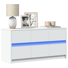 Mueble de TV con LED madera de ingeniería blanco 100x34x50 cm de , Muebles TV - Ref: Foro24-852215, Precio: 116,99 €, Descuen...