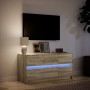 Mueble de TV LED madera de ingeniería roble Sonoma 100x34x50 cm de , Muebles TV - Ref: Foro24-852217, Precio: 112,93 €, Descu...