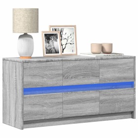 TV stand with LED in gray Sonoma engineered wood 100x34x50 cm by , TV Furniture - Ref: Foro24-852220, Price: 116,99 €, Discou...