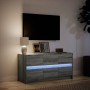 TV stand with LED in gray Sonoma engineered wood 100x34x50 cm by , TV Furniture - Ref: Foro24-852220, Price: 116,61 €, Discou...