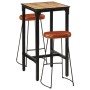 High table set and 3-piece solid mango wood and metal stools by , Furniture sets for kitchens and dining rooms - Ref: Foro24-...