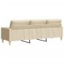 Dreisitzer-Sofa mit cremefarbenen Stoffkissen, 210 cm. von , Sofas - Ref: Foro24-3278203, Preis: 348,15 €, Rabatt: %