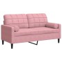 Sofá de 2 plazas con cojines terciopelo rosa 140 cm de , Sofás - Ref: Foro24-3278222, Precio: 236,57 €, Descuento: %