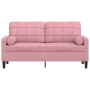 Zweiplätziges Sofa mit rosa Samtkissen, 140 cm. von , Sofas - Ref: Foro24-3278222, Preis: 236,57 €, Rabatt: %