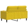 Sofá de 2 plazas con cojines terciopelo amarillo 120 cm de , Sofás - Ref: Foro24-3278215, Precio: 222,05 €, Descuento: %