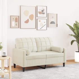 Zweiplätziges Sofa mit cremefarbenen Samtkissen, 120 cm. von , Sofas - Ref: Foro24-3278217, Preis: 225,99 €, Rabatt: %