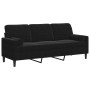 Sofá de 3 plazas con cojines terciopelo negro 180 cm de , Sofás - Ref: Foro24-3278234, Precio: 396,41 €, Descuento: %