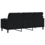 Sofá de 3 plazas con cojines terciopelo negro 180 cm de , Sofás - Ref: Foro24-3278234, Precio: 396,41 €, Descuento: %