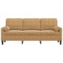 Dreisitzer-Sofa mit braunen Samtkissen, 180 cm. von , Sofas - Ref: Foro24-3278236, Preis: 285,31 €, Rabatt: %