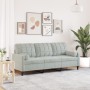 3-seater sofa with light gray velvet cushions 180 cm by , Sofas - Ref: Foro24-3278229, Price: 258,04 €, Discount: %