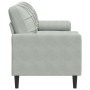 3-seater sofa with light gray velvet cushions 180 cm by , Sofas - Ref: Foro24-3278229, Price: 258,04 €, Discount: %