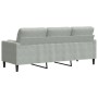 3-seater sofa with light gray velvet cushions 180 cm by , Sofas - Ref: Foro24-3278229, Price: 258,04 €, Discount: %