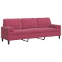 Dreisitzer-Sofa mit roten Samtkissen, 210 cm lang. von , Sofas - Ref: Foro24-3278243, Preis: 292,06 €, Rabatt: %