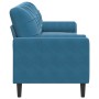 Dreisitzer-Sofa mit blauen Samtkissen, 210 cm. von , Sofas - Ref: Foro24-3278248, Preis: 310,34 €, Rabatt: %