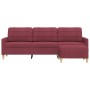 Sofá de 3 plazas con taburete de tela rojo tinto 210 cm de , Sofás - Ref: Foro24-3278255, Precio: 409,57 €, Descuento: %