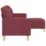 Sofá de 3 plazas con taburete de tela rojo tinto 210 cm de , Sofás - Ref: Foro24-3278255, Precio: 409,57 €, Descuento: %