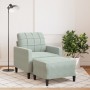 Sessel mit Hocker aus hellem grauem Samt, 60 cm. von , Sofas - Ref: Foro24-3278257, Preis: 190,96 €, Rabatt: %