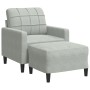 Sillón con taburete terciopelo gris claro 60 cm de , Sofás - Ref: Foro24-3278257, Precio: 206,47 €, Descuento: %