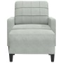 Sillón con taburete terciopelo gris claro 60 cm de , Sofás - Ref: Foro24-3278257, Precio: 206,47 €, Descuento: %