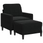 Sillón con taburete terciopelo negro 60 cm de , Sofás - Ref: Foro24-3278262, Precio: 207,99 €, Descuento: %