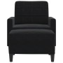 Sillón con taburete terciopelo negro 60 cm de , Sofás - Ref: Foro24-3278262, Precio: 207,99 €, Descuento: %