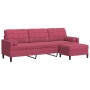 3-seater sofa with red velvet ottoman 210 cm by , Sofas - Ref: Foro24-3278281, Price: 329,65 €, Discount: %