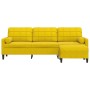 Sofá de 3 plazas con taburete terciopelo amarillo 210 cm de , Sofás - Ref: Foro24-3278283, Precio: 311,61 €, Descuento: %