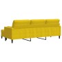 Sofá de 3 plazas con taburete terciopelo amarillo 210 cm de , Sofás - Ref: Foro24-3278283, Precio: 311,61 €, Descuento: %